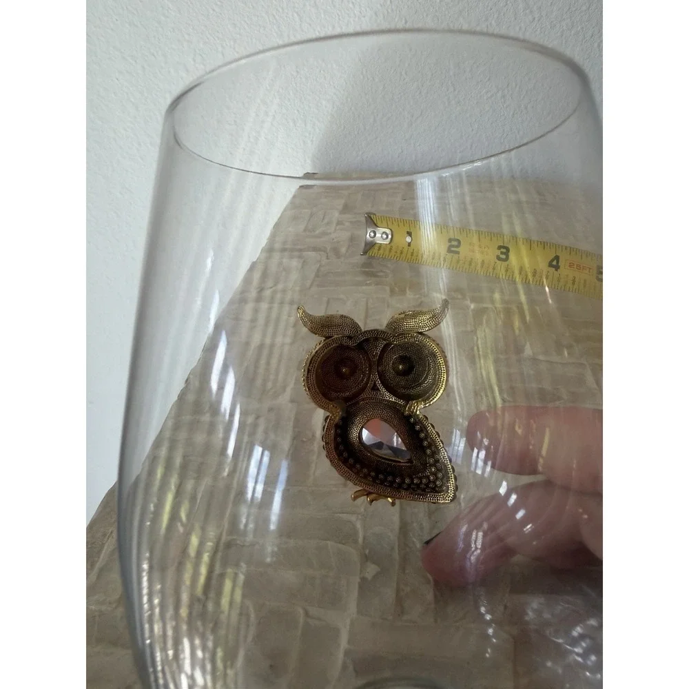 Funky Jeweled Owl Stemless Wine Glass